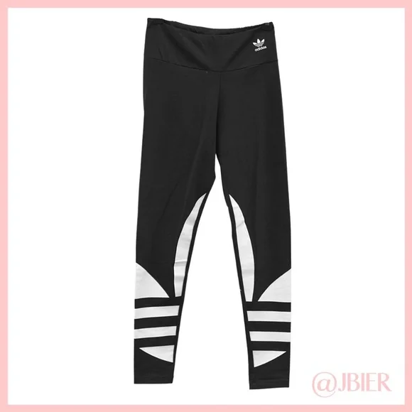 Adidas Black Logo Leggings - Picture 2 of 10